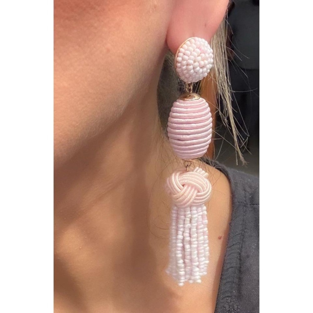 Baublebar pink tassel beaded earrings - Picture 5 of 5